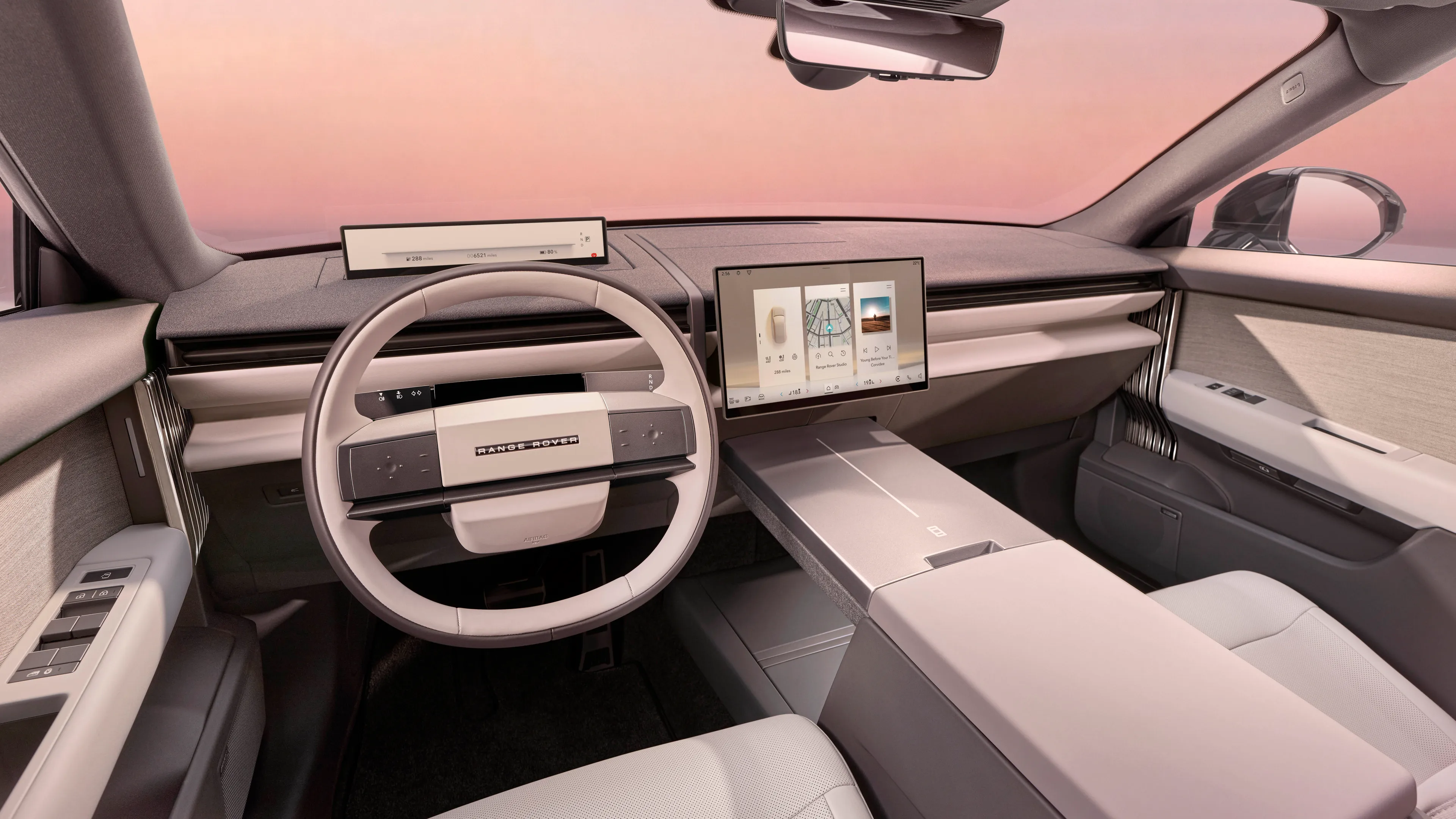 Premium electric SUV dashboard interior ambient lighting